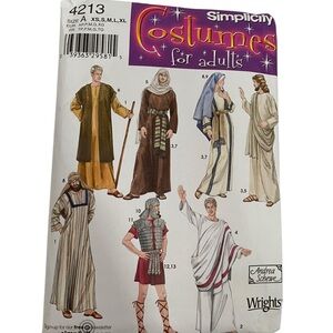 Simplicity Sewing Pattern 4213 Bible Historical Costumes for adults Roman Jesus